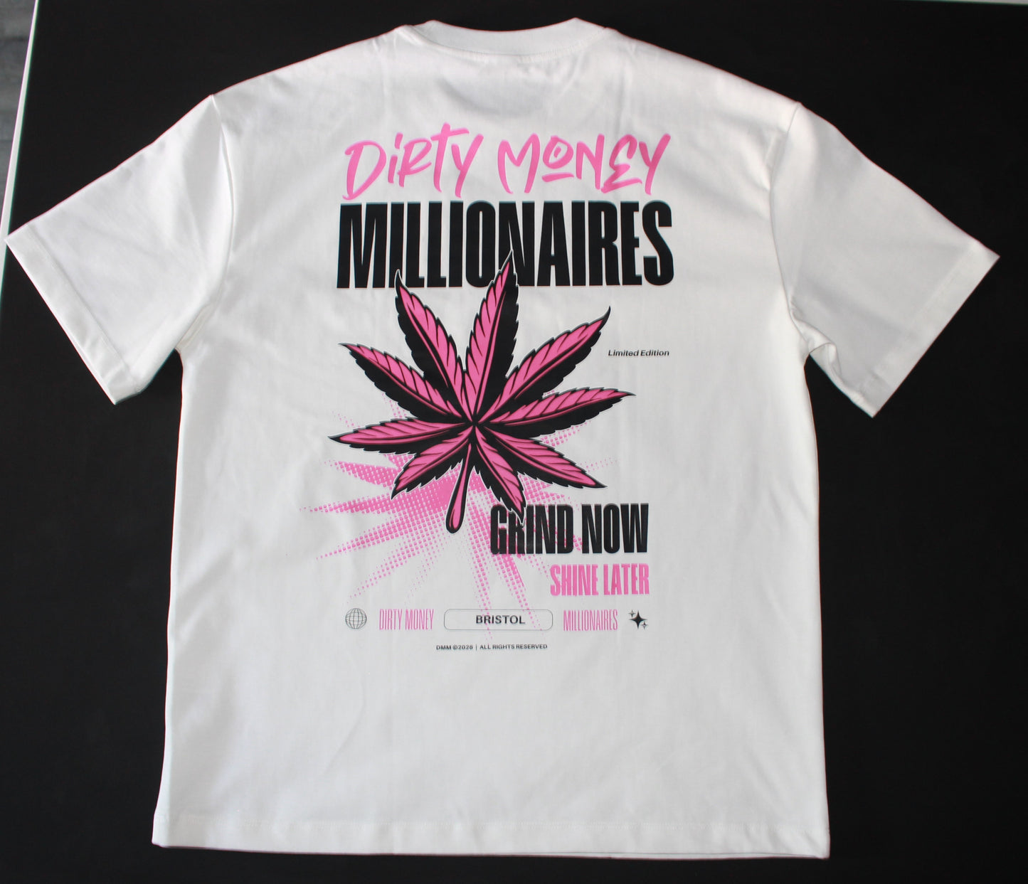 GRIND NOW SHINE LATER V2 T-SHIRT - WHITE PINK