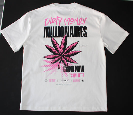 GRIND NOW SHINE LATER V2 T-SHIRT - WHITE PINK