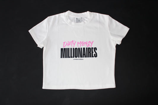 GRIND NOW SHINE LATER V2 T-SHIRT - WHITE PINK crop