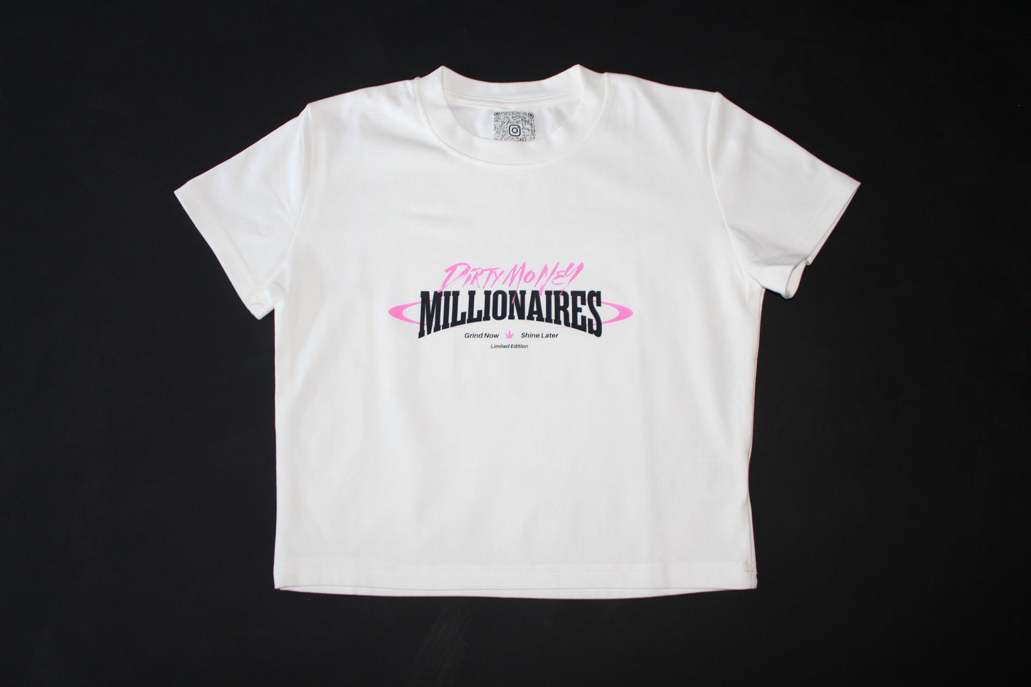MONARCH TEE WHITE /  PINK CROP